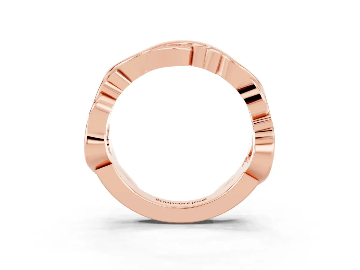 Marquise Pink Sapphire Vine Eternity Band with Bezel Setting Rose gold