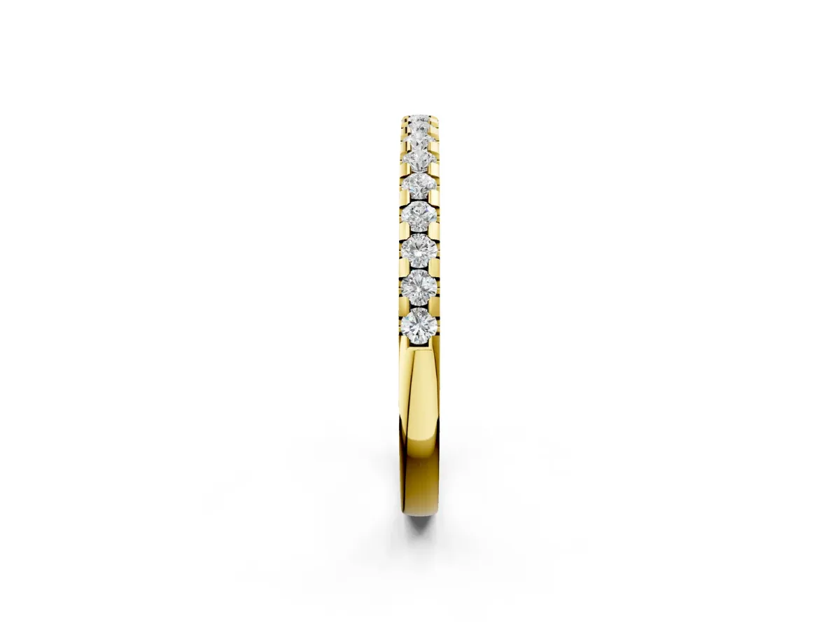 Round Diamond Pavé Set Eternity Band with Micro Prong Setting Yellow gold