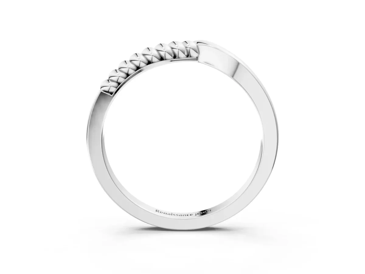 Twisted Solitaire Round Cut Knife Edge Prong Ring Platinum