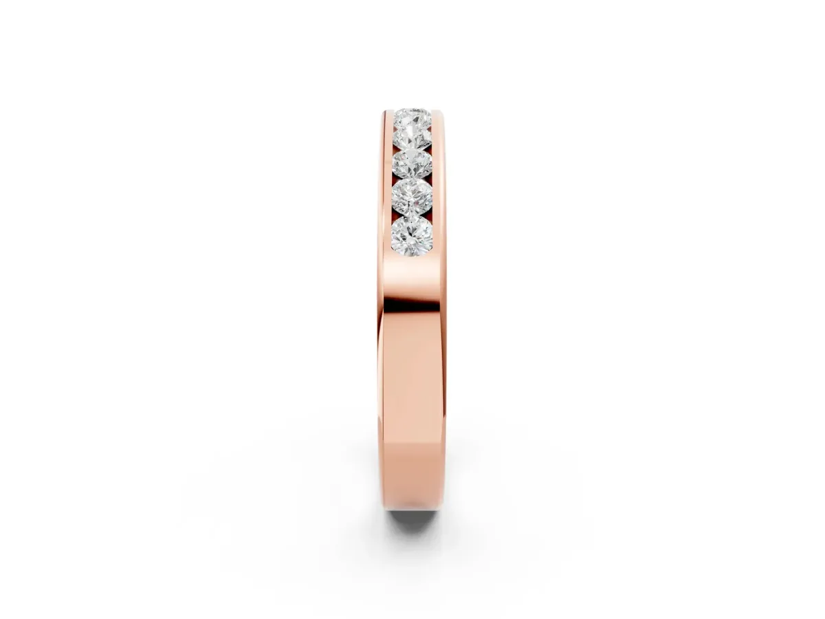 Channel-Set Round Diamond Eternity Band Rose gold
