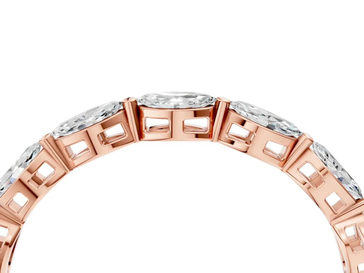 Marquise Diamond Eternity Band with U-Prong Setting Rose gold