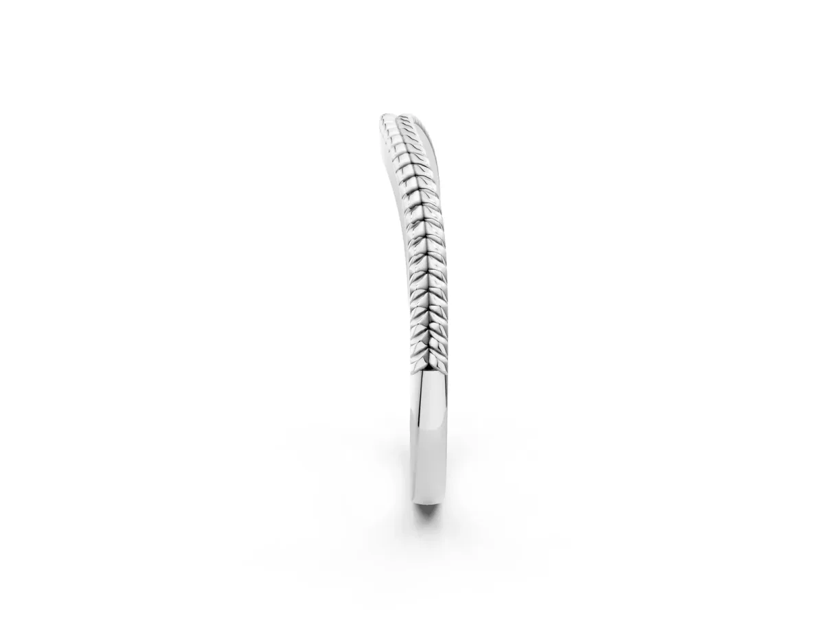 Milgrain Twist Contour Wedding Band Platinum