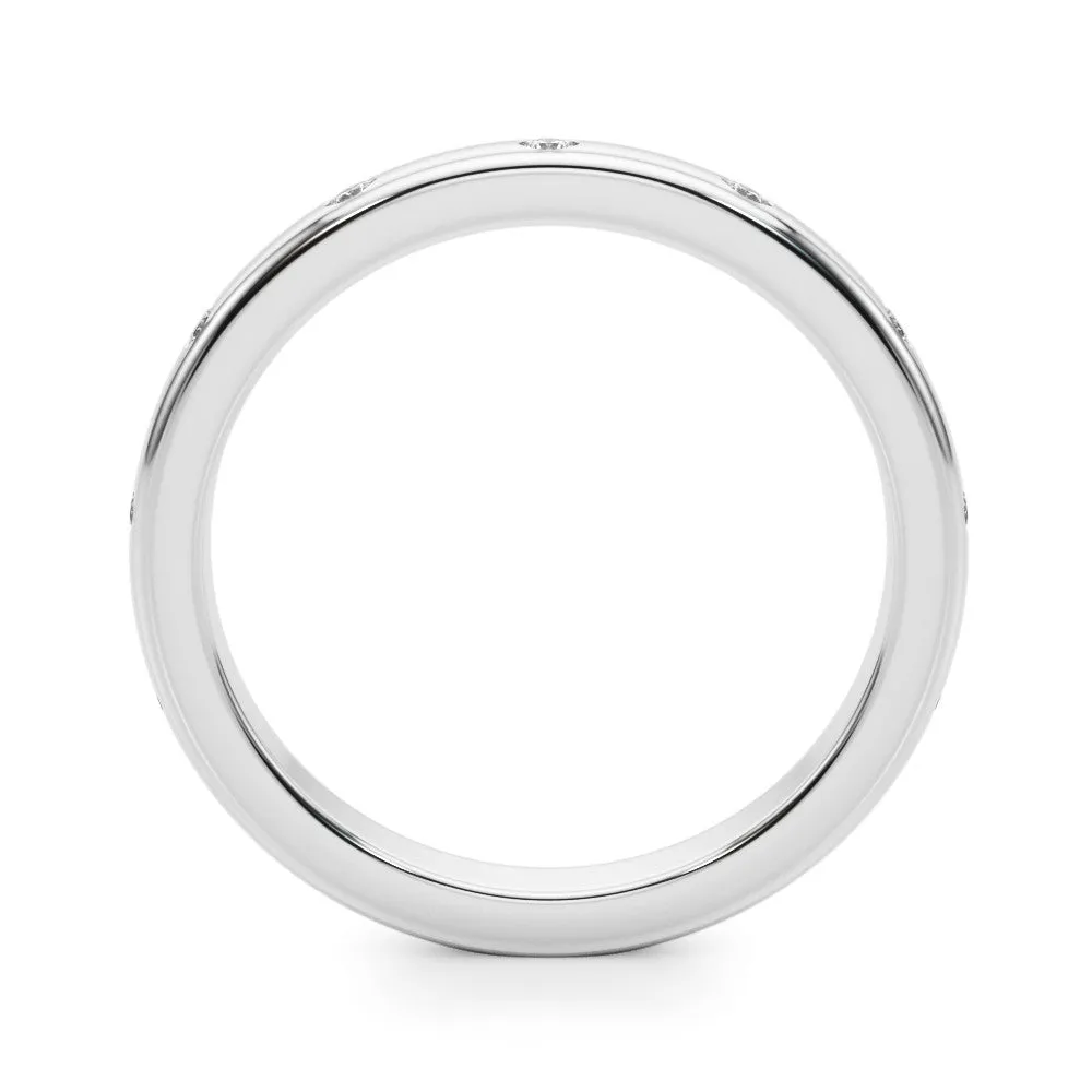 Round Bezel-Set Diamond Eternity Band White gold