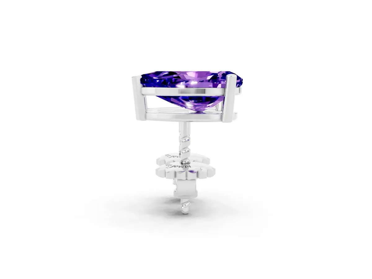 Pear Cut Tanzanite Stud Earrings White gold