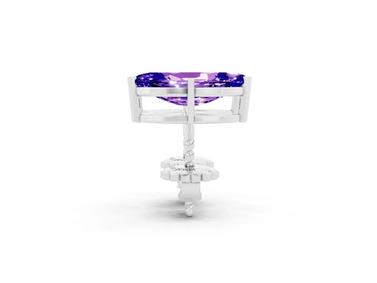 Marquise Cut Tanzanite Stud Earrings Silver