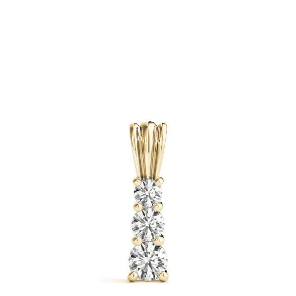 Four-Stone Round Prong-Set Diamond Pendant Yellow gold