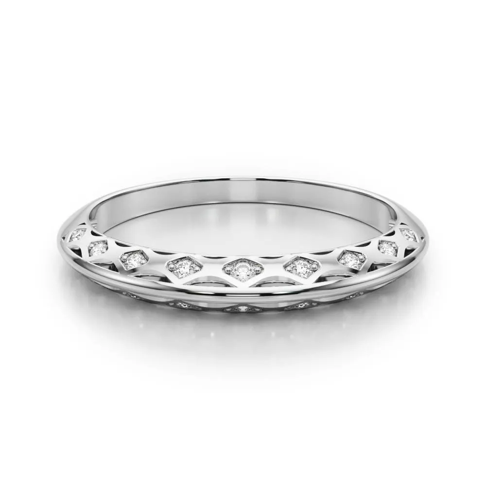 Marquise Diamond Openwork Band with Pave Setting Platinum