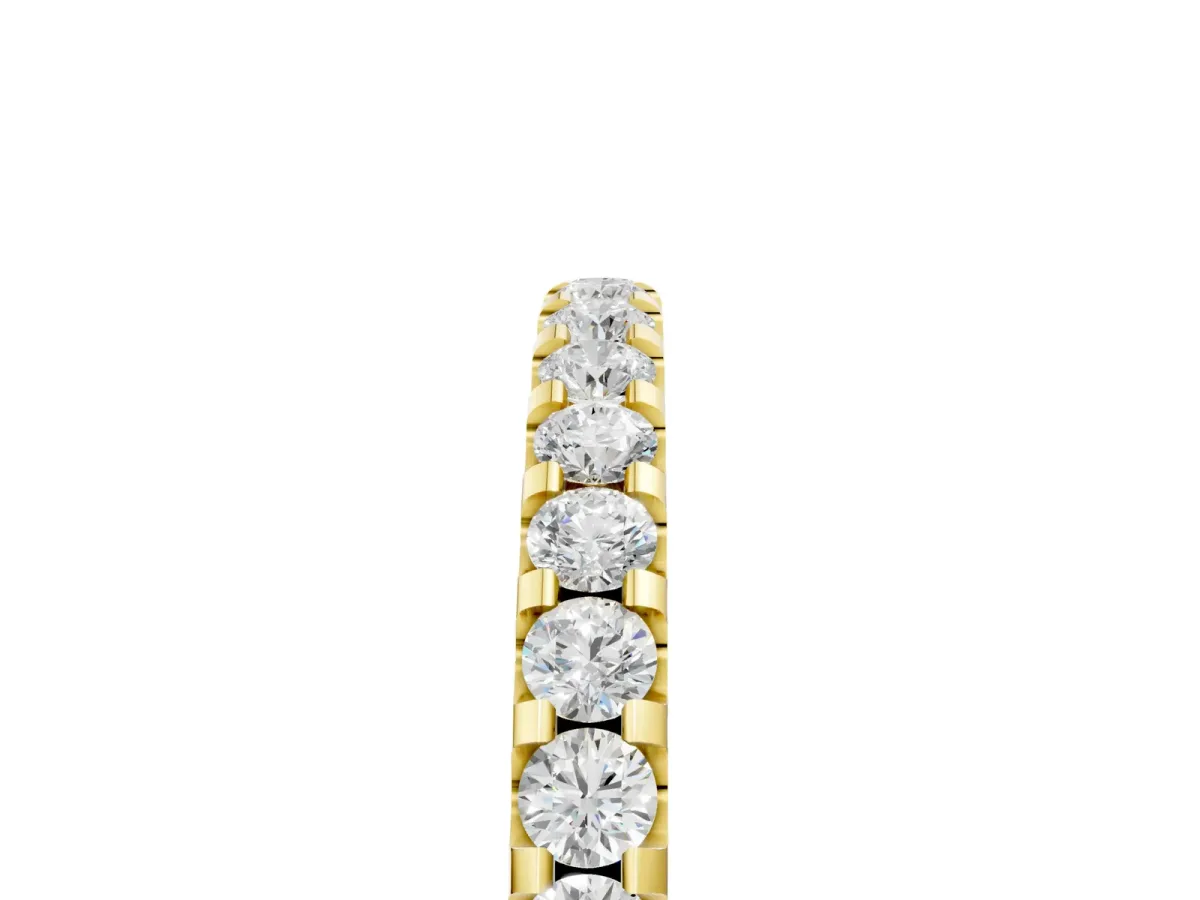 Round Diamond Pavé Eternity Band with Micro Prong Setting Yellow gold