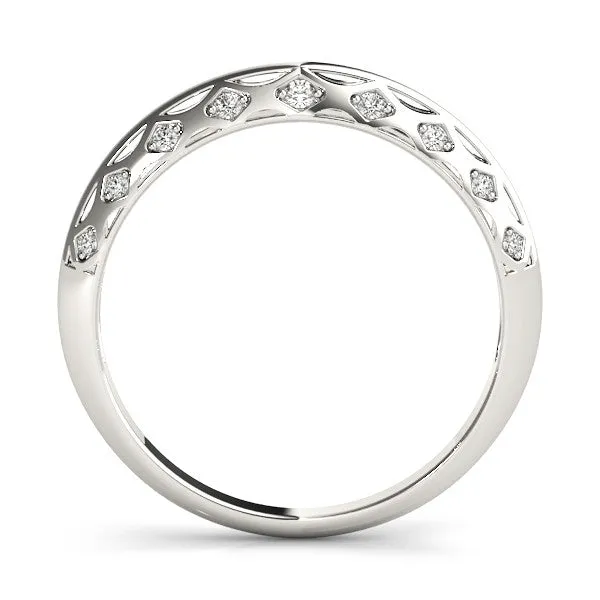 Marquise Diamond Openwork Band with Pave Setting Platinum