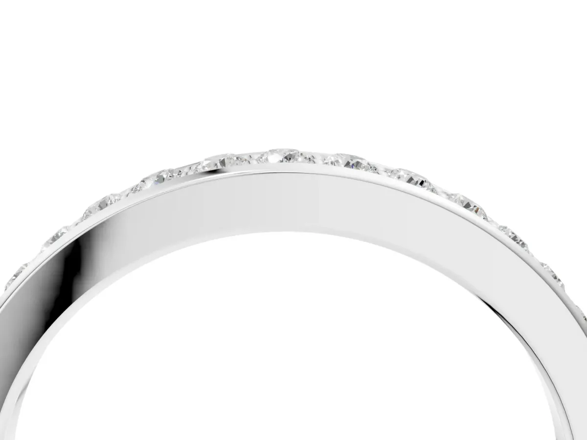 Pavé Round Diamond Eternity Band with Channel Setting Silver