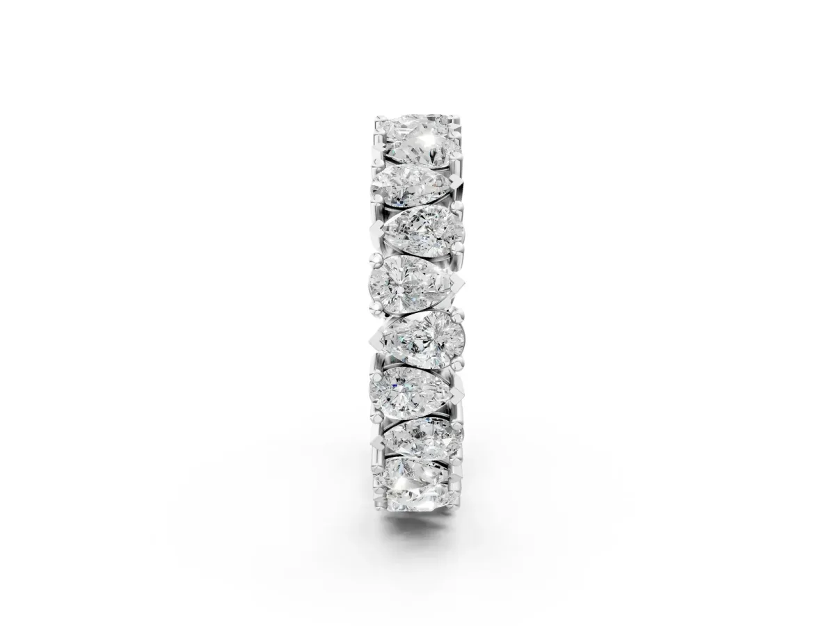Pear Diamond Shared Prong Eternity Band Platinum