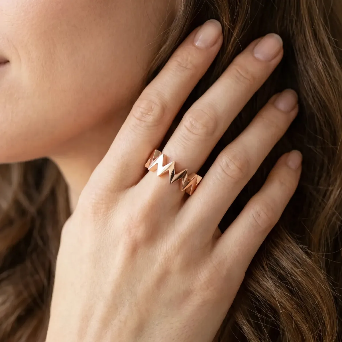 Zigzag Chevron Band Rose gold