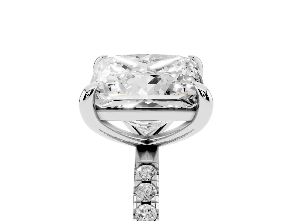 Oval and Princess Toi Moi Ring with Prong Setting and Micro Pave Band White gold