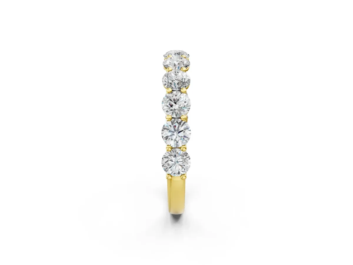 Round Diamond Shared Prong Eternity Band Yellow gold