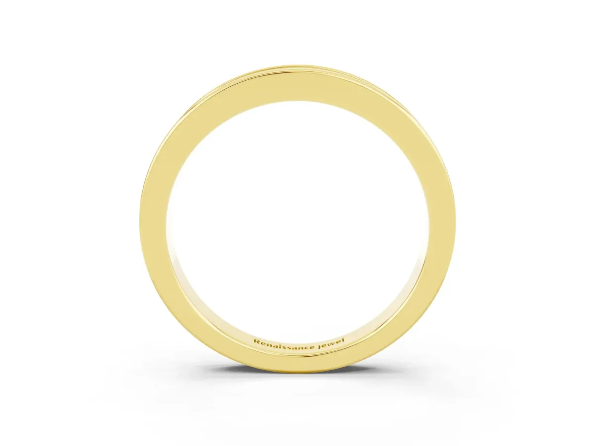 Channel Set Round Garnet Eternity Band Yellow gold
