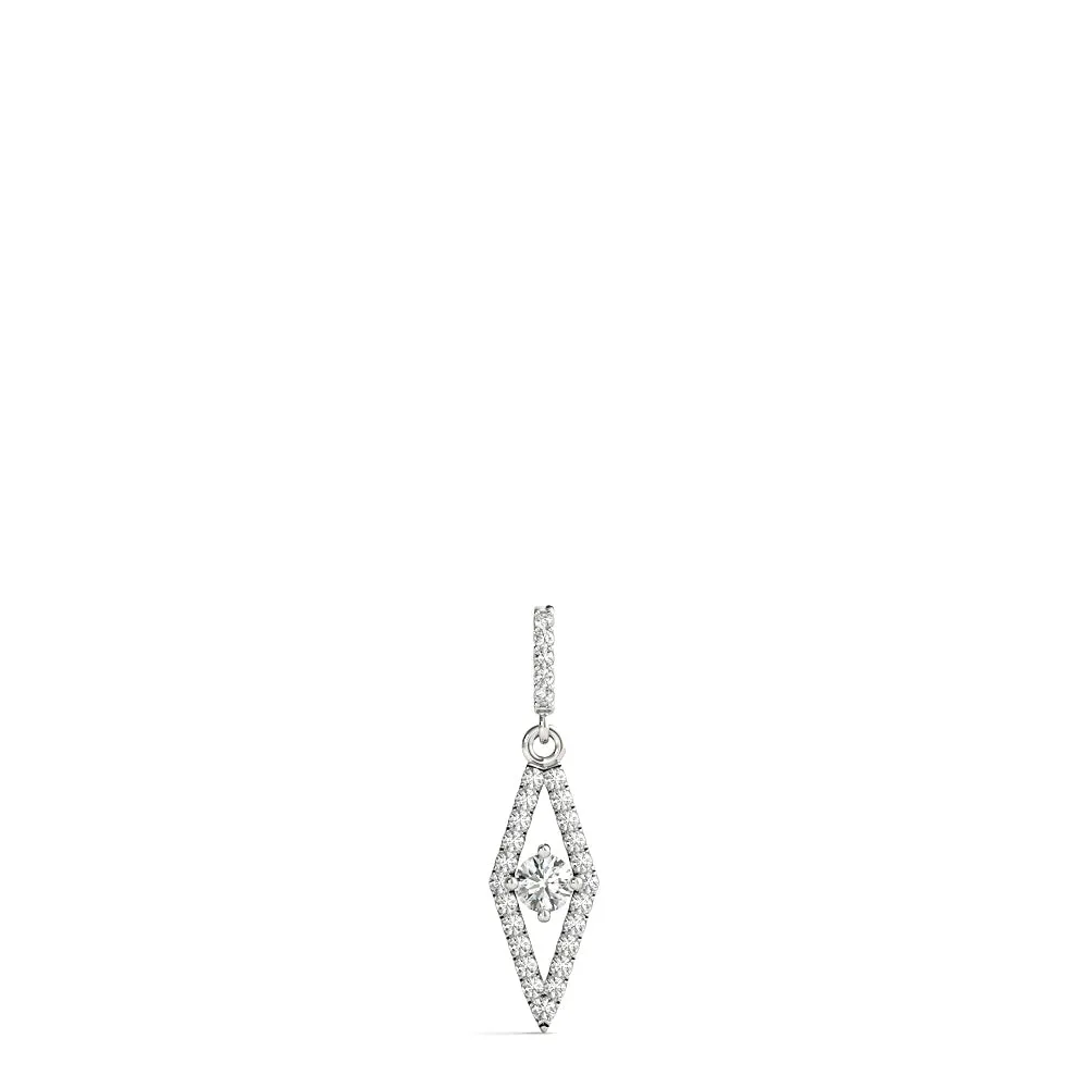 Round Cut Diamond Pavé Marquise Pendant White gold
