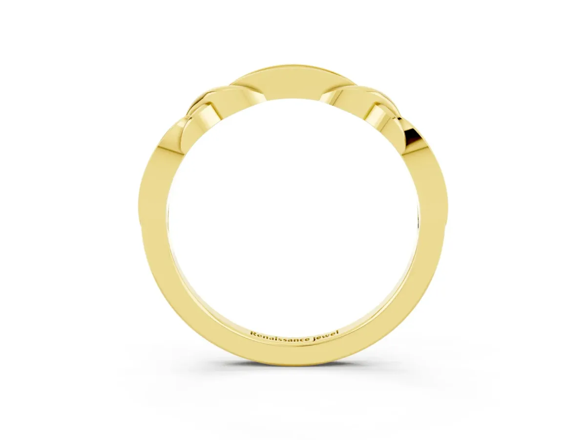 Twisted Marquise Pink Sapphire Pavé Band with Shared Prong Setting Yellow gold