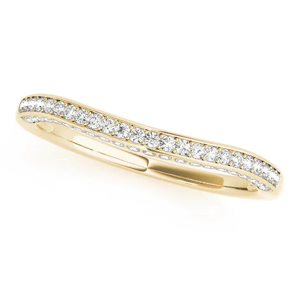 Pavé Round Diamond Curved Band Yellow gold