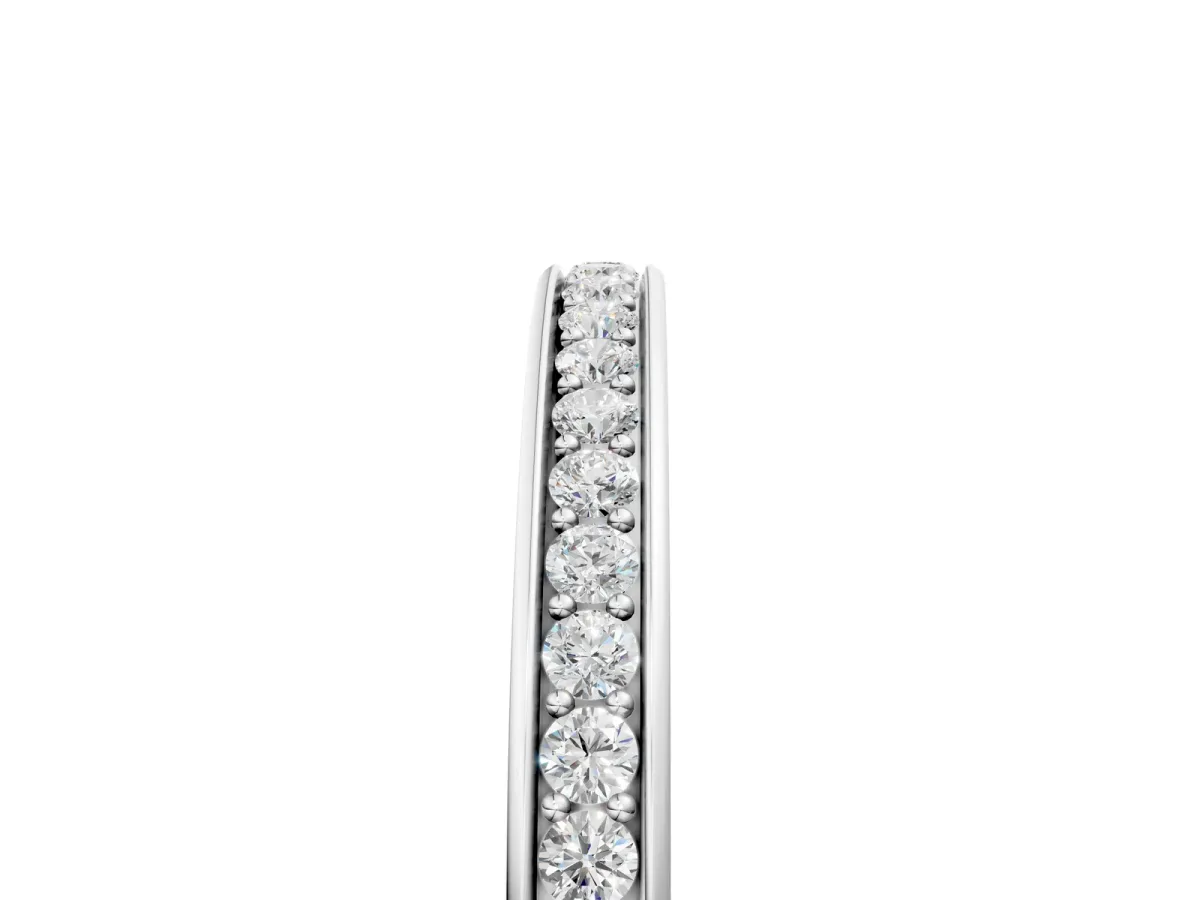 Round Diamond Eternity Band with Pavé Setting Silver