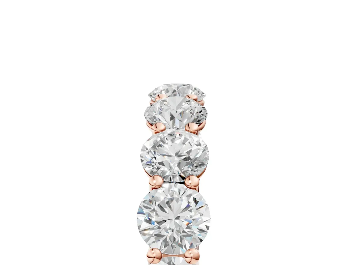 Round Diamond Shared Prong Eternity Band Rose gold
