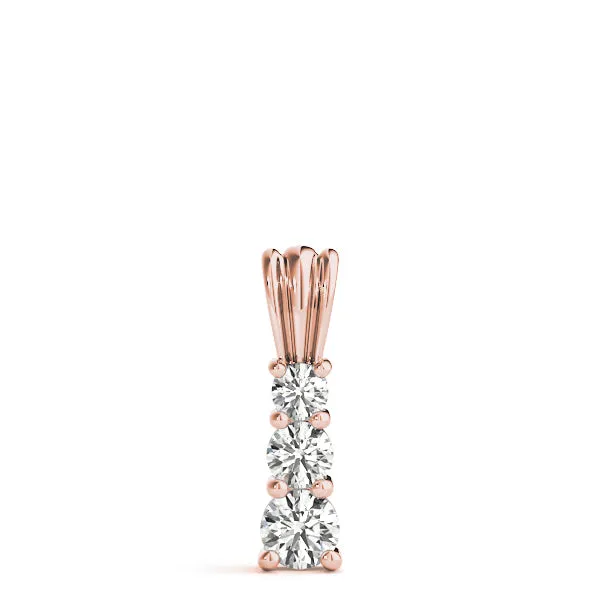 Four-Stone Round Prong-Set Diamond Pendant Rose gold