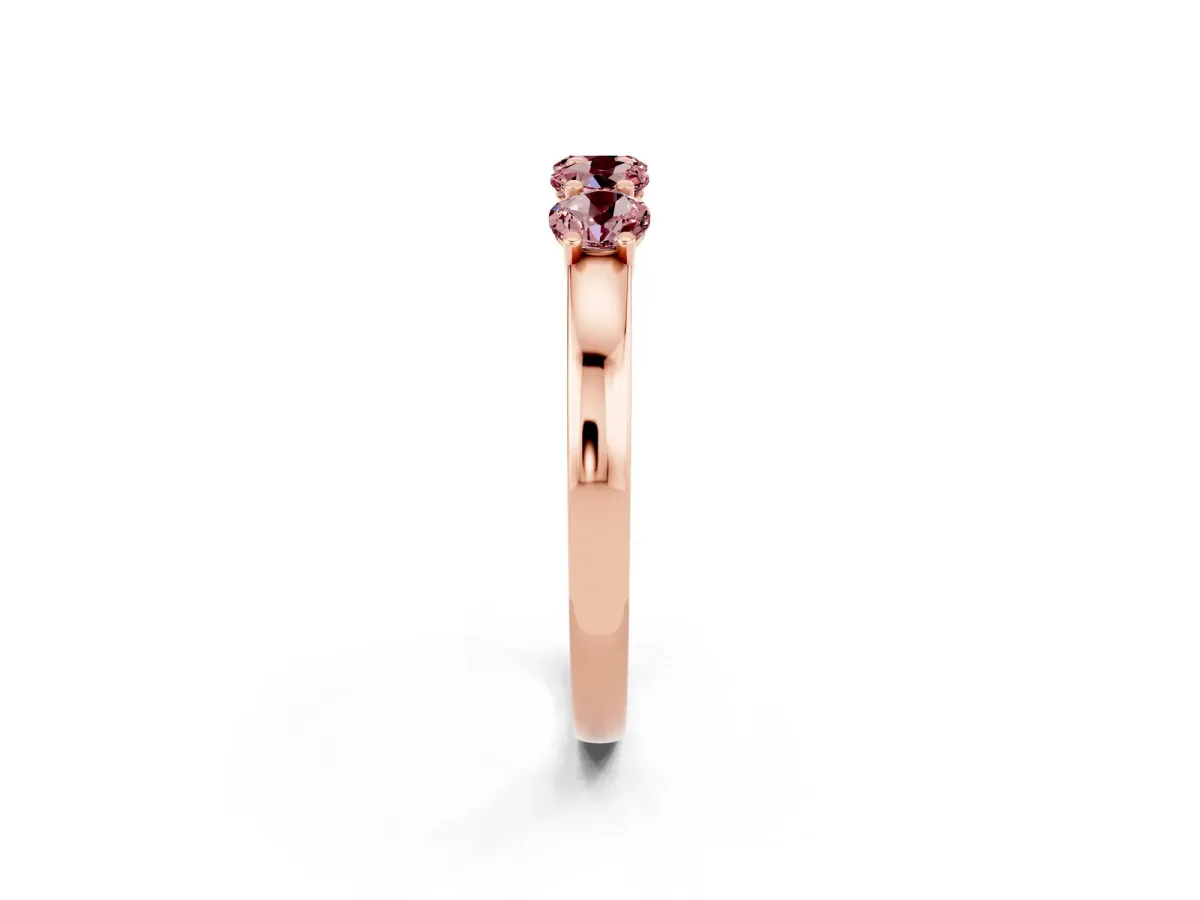 Four-Stone Round Morganite Prong-Set Band Rose gold