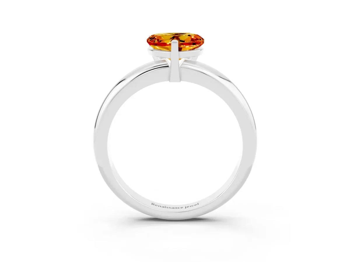 Pavé Round Yellow Sapphire Twist Band Platinum