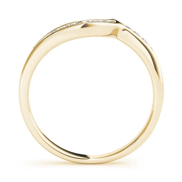Channel-Set Round Diamond Contour Band Yellow gold