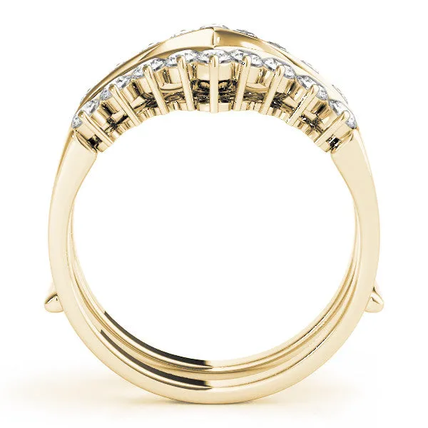 Round Diamond Chevron Eternity Band with Prong Setting Yellow gold