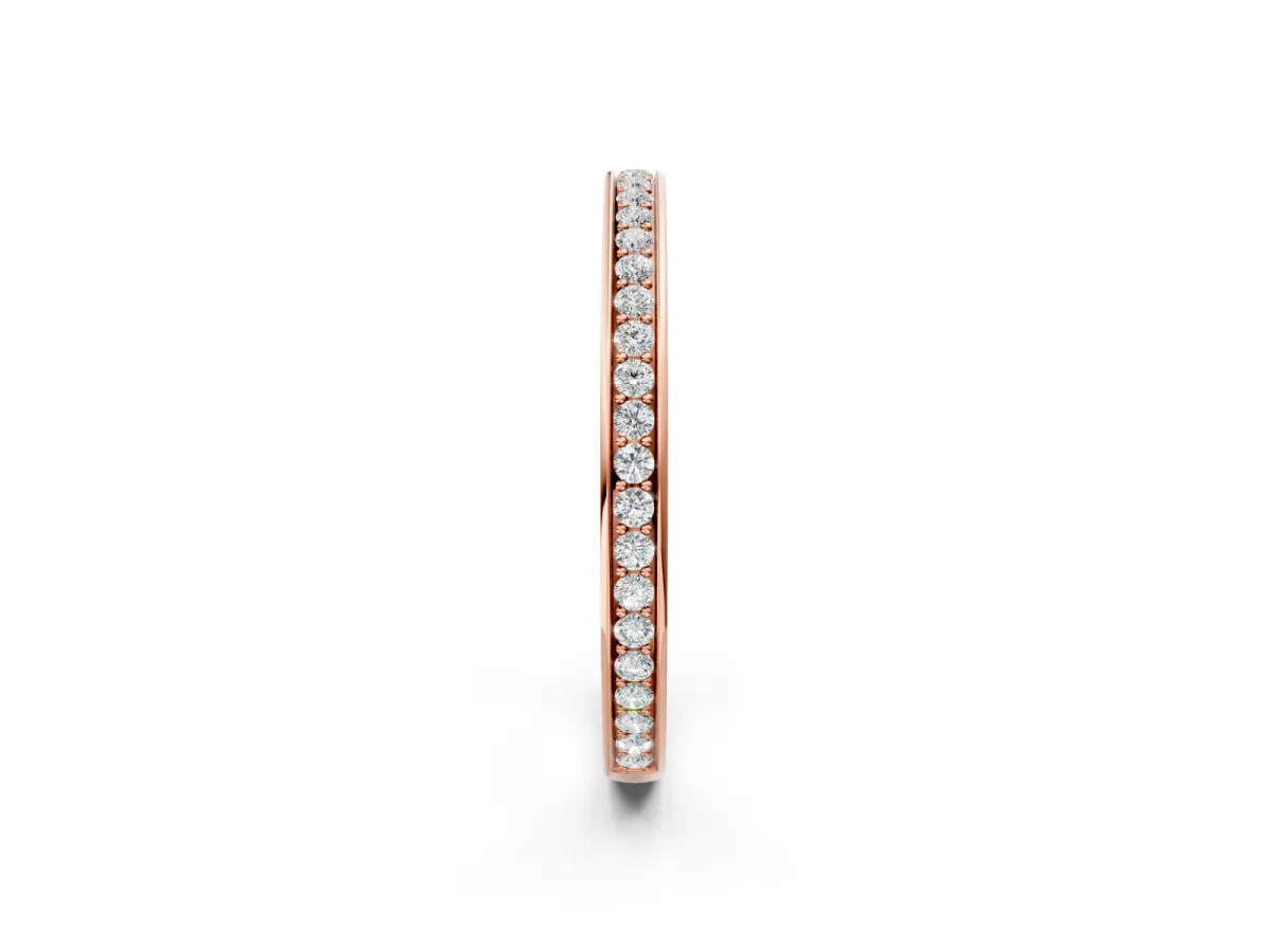 Round Diamond Eternity Band with Pavé Setting Rose gold