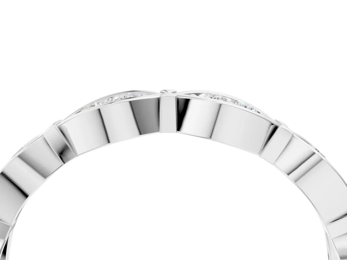 Marquise Diamond Bezel Set Eternity Band Platinum