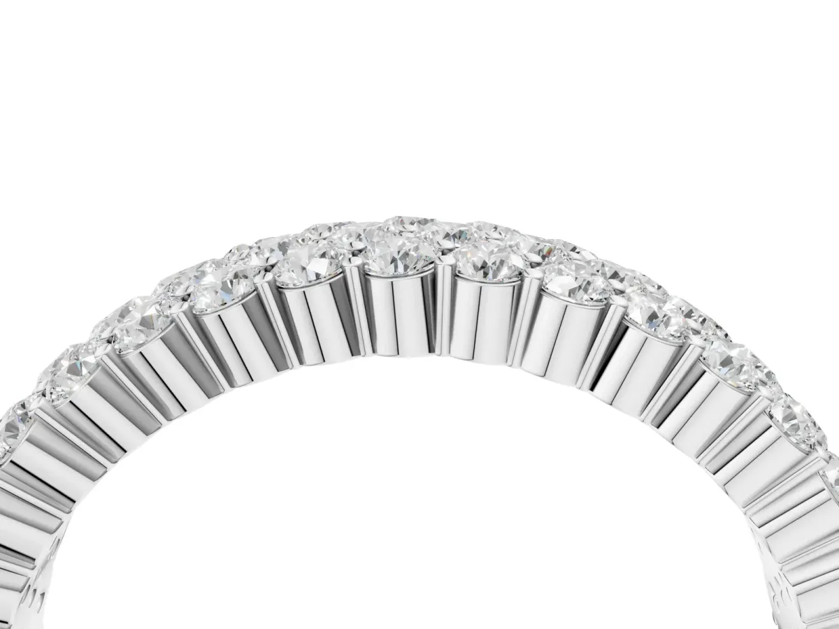 Round Diamond Checkerboard Pavé Promise Ring with Round Diamond Accents Silver