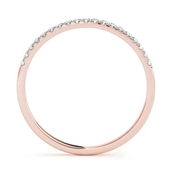 Round Diamond Pavé Set Thin Band Rose gold