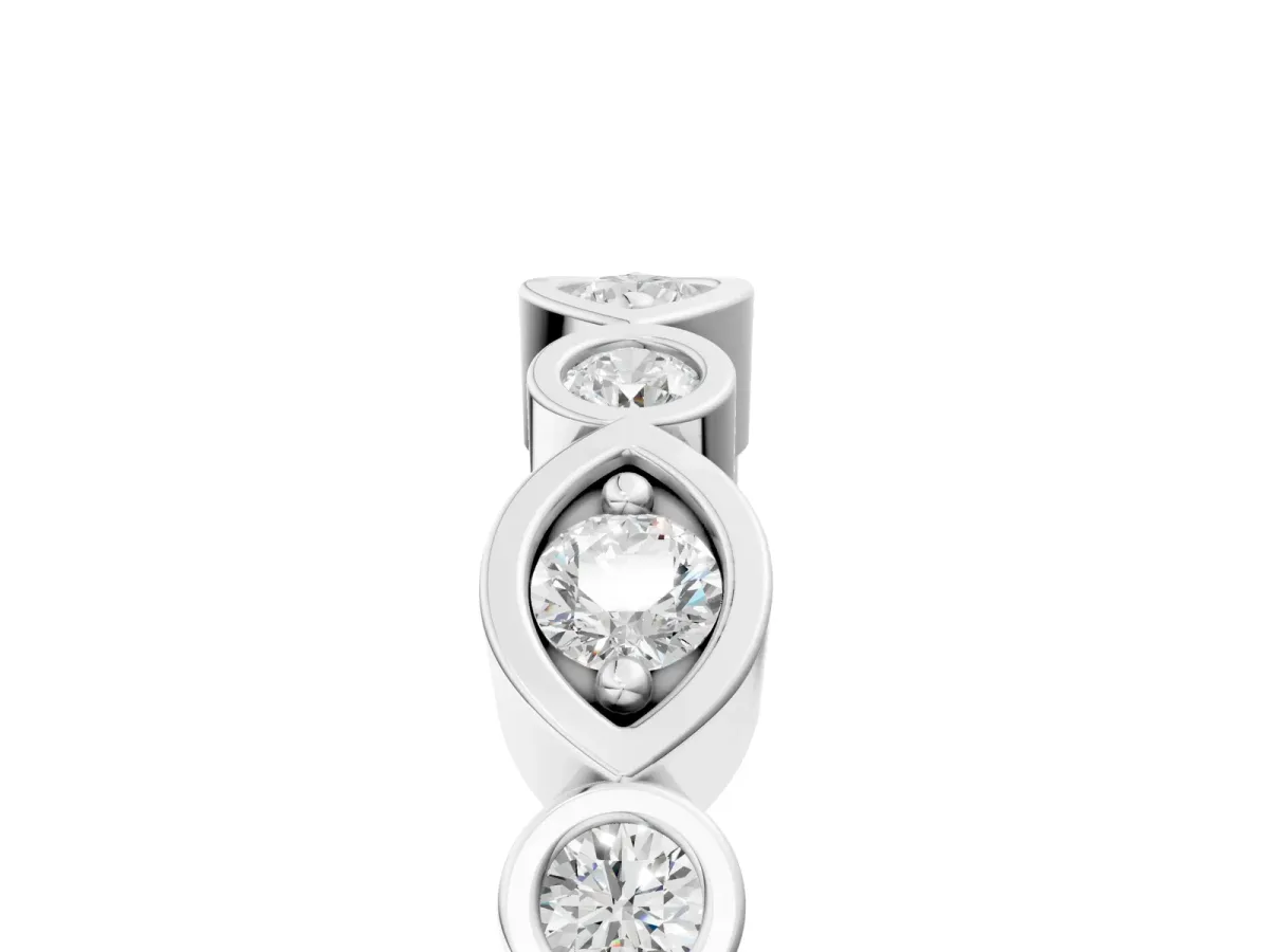 Bezel Set Mixed Shape Diamond Eternity Band White gold