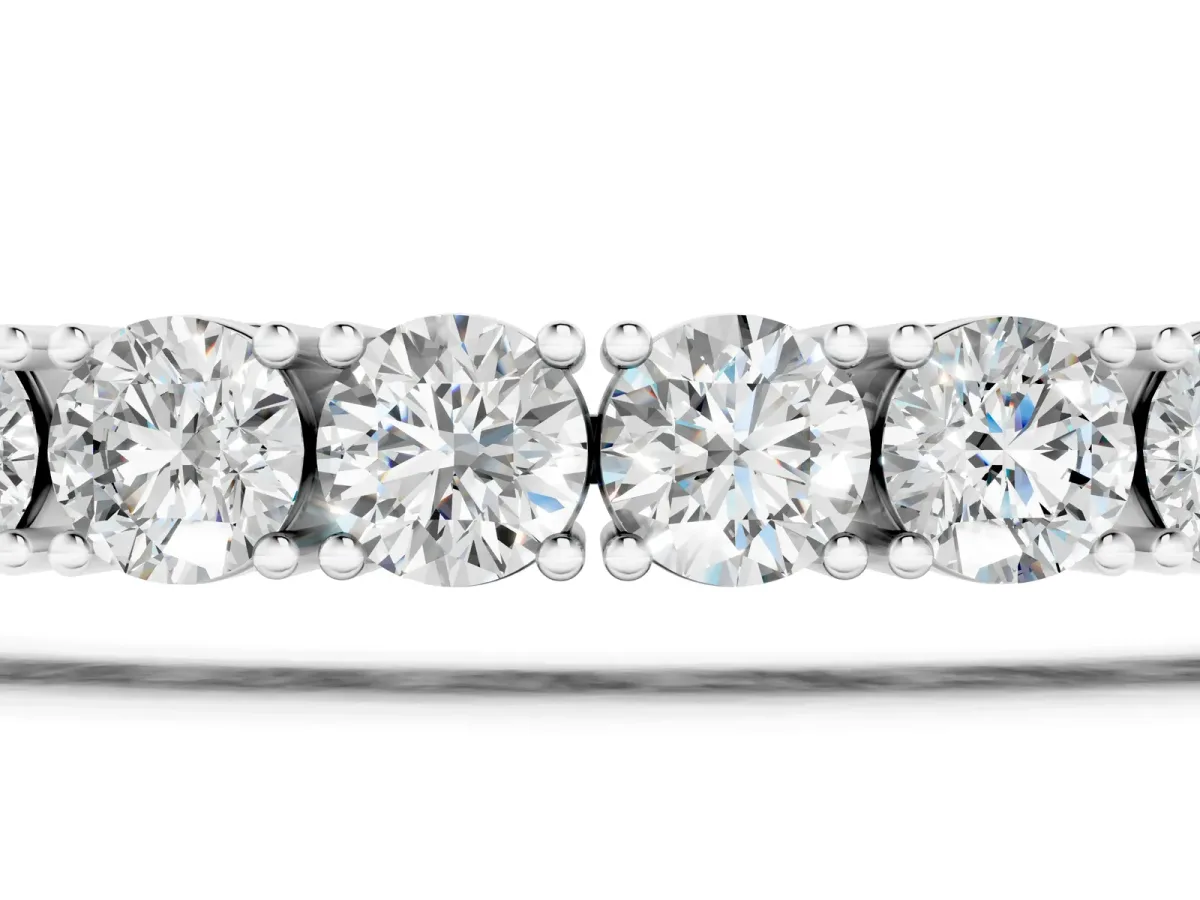 Round Brilliant Diamond Tennis Bracelet with Prong Setting Silver
