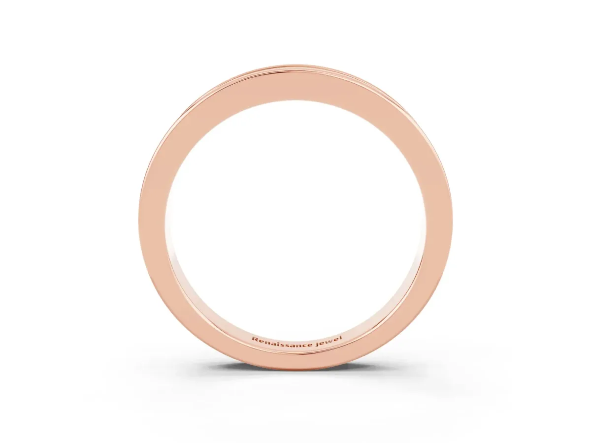 Channel Set Round Green Sapphire Eternity Band Rose gold