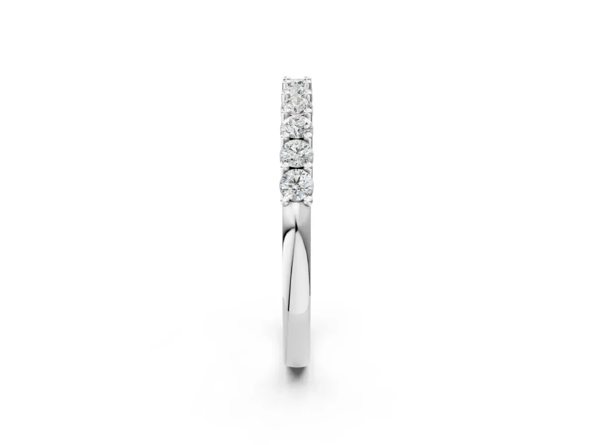 Round Diamond Pavé Half-Eternity Band Platinum