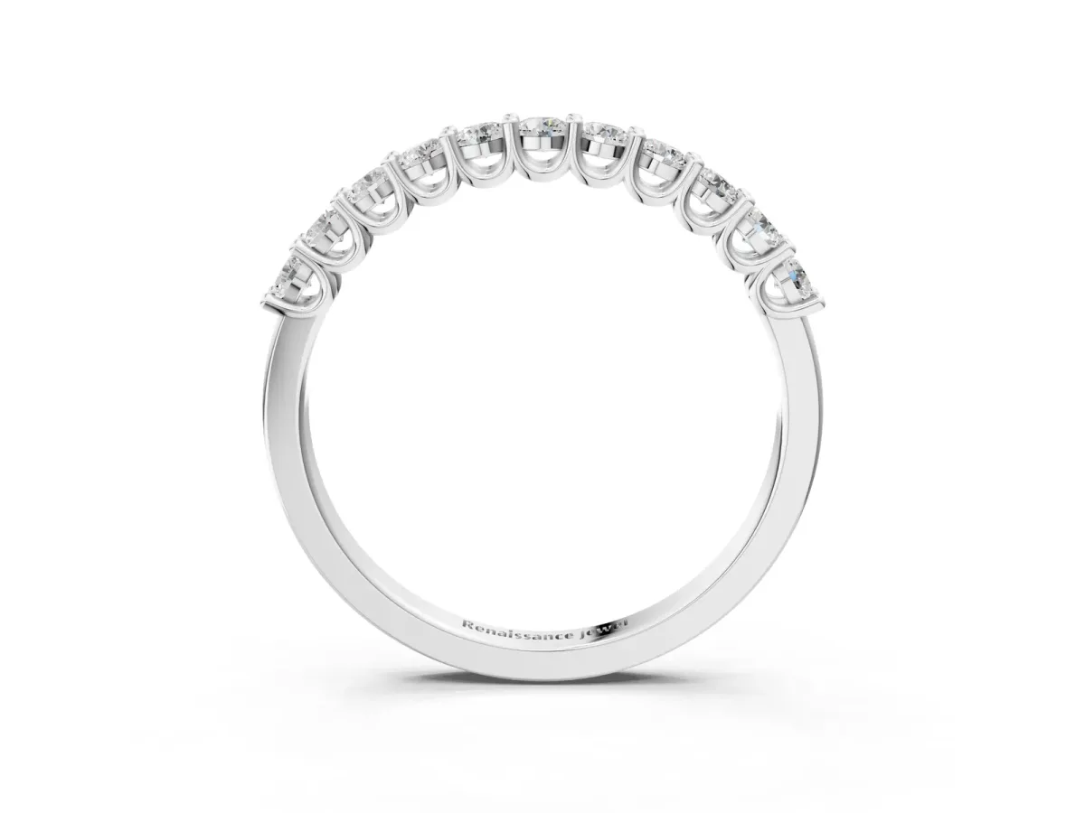 Round Diamond Pavé Half-Eternity Band Platinum
