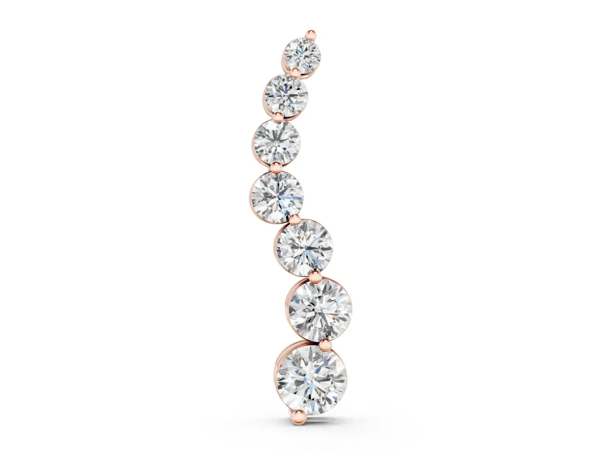 Graduated Round Prong-Set Diamond Pendant Rose gold