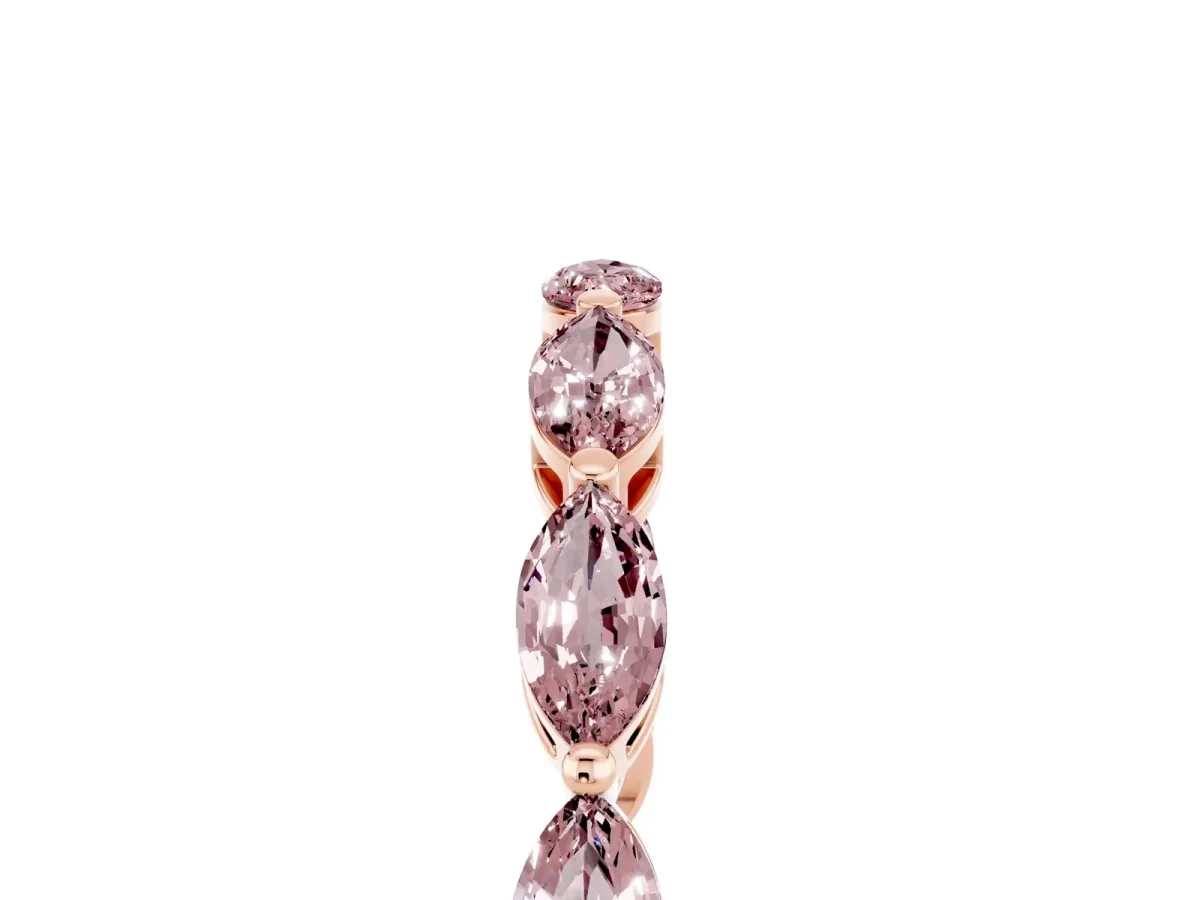 Marquise Morganite Eternity Band with U-Prong Setting Rose gold