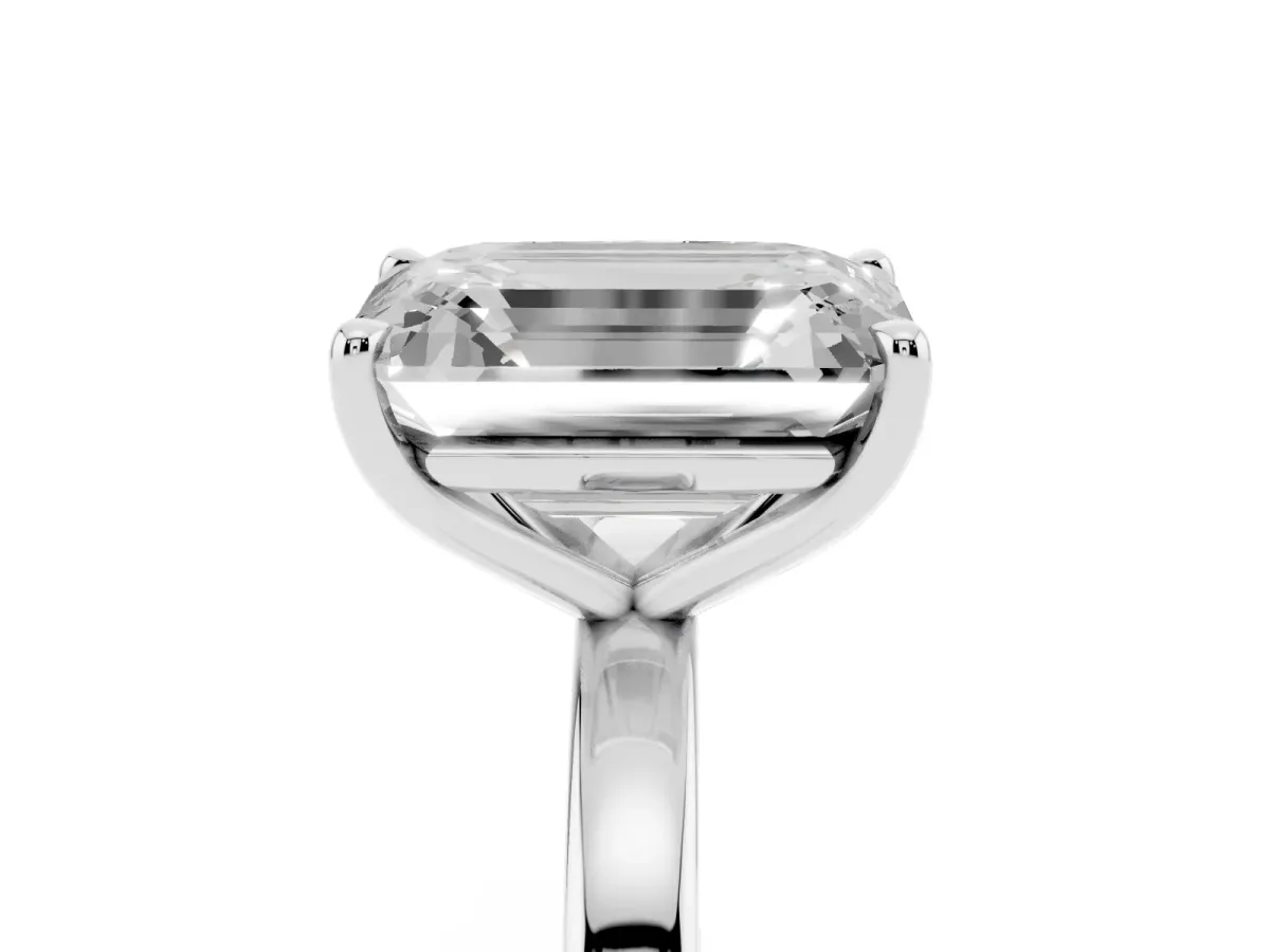 Radiant Cut and Emerald Cut Toi Moi Ring with Prong Setting Platinum