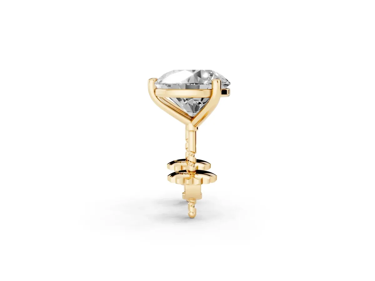 Round Brilliant Diamond Martini Stud Earrings Yellow gold