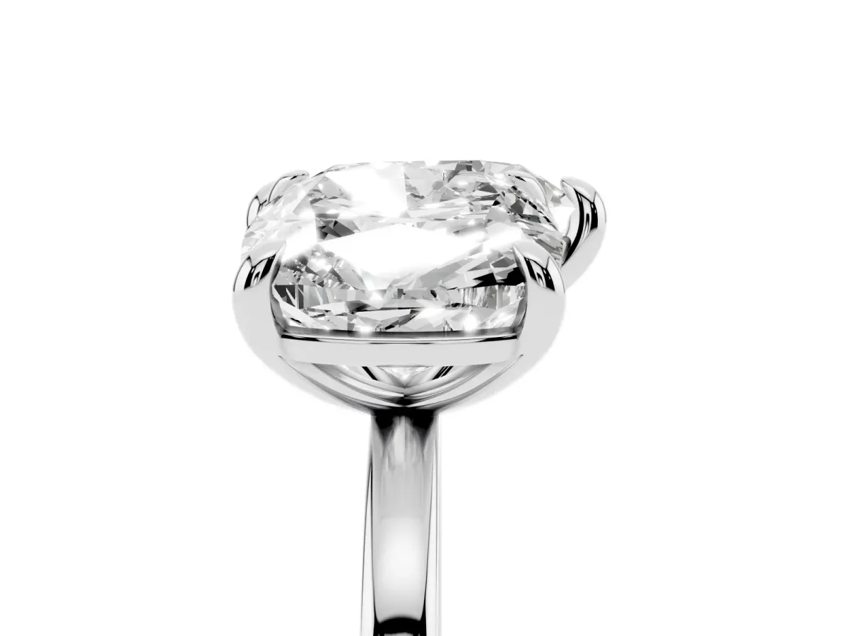 Cushion and Heart Toi Moi Ring with Prong Setting and Plain Band Silver