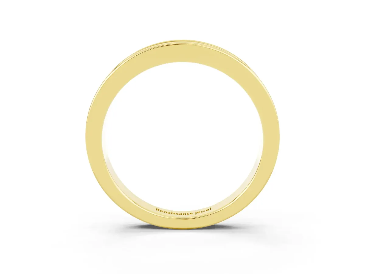 Channel Set Round Moissanite Eternity Band Yellow gold