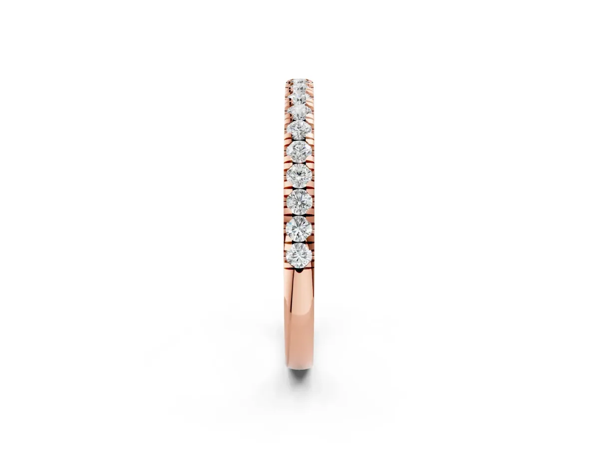 Round Diamond Pavé Eternity Band with U-Prong Setting Rose gold