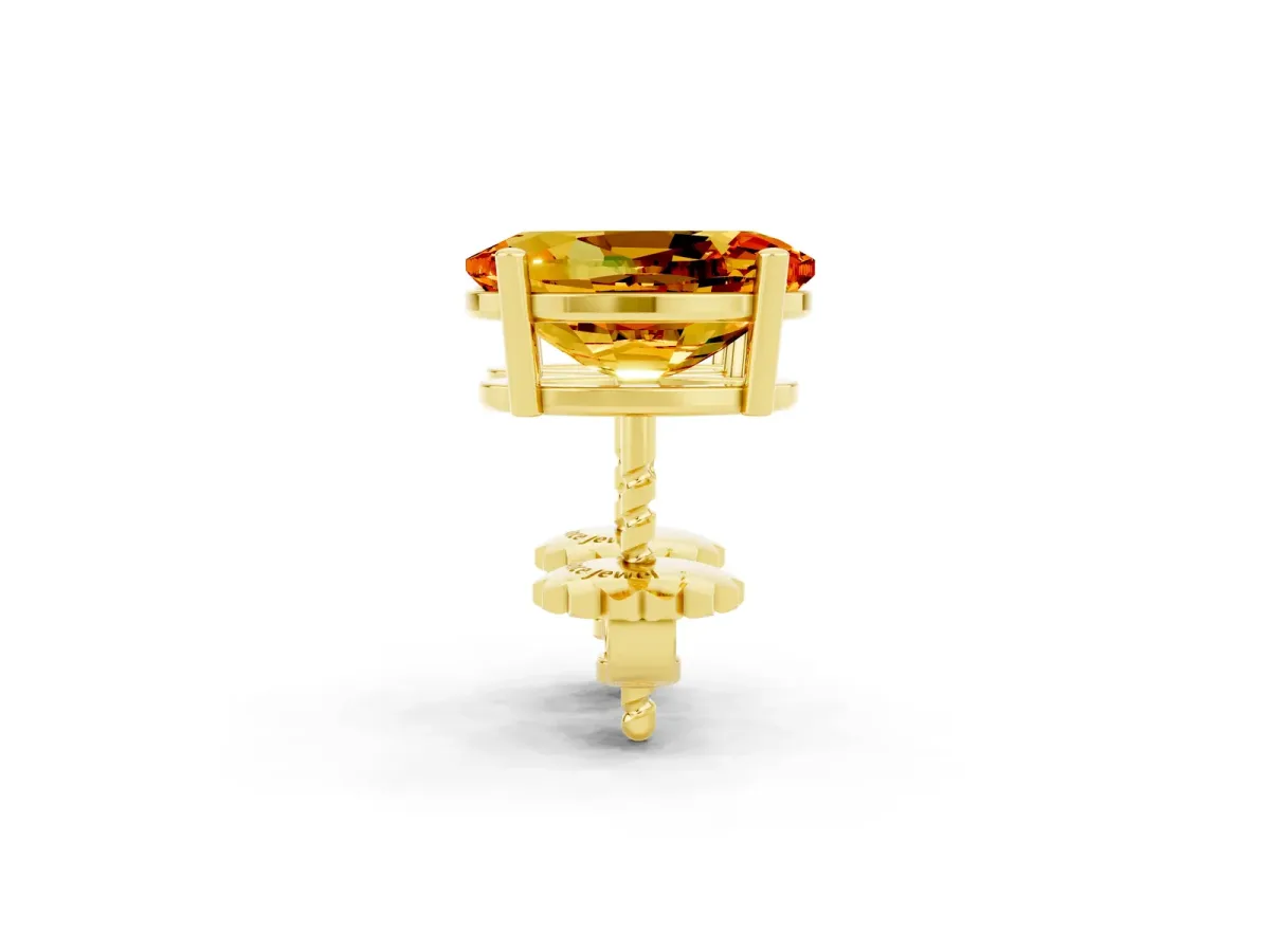Oval Cut Citrine Stud Earrings Yellow gold