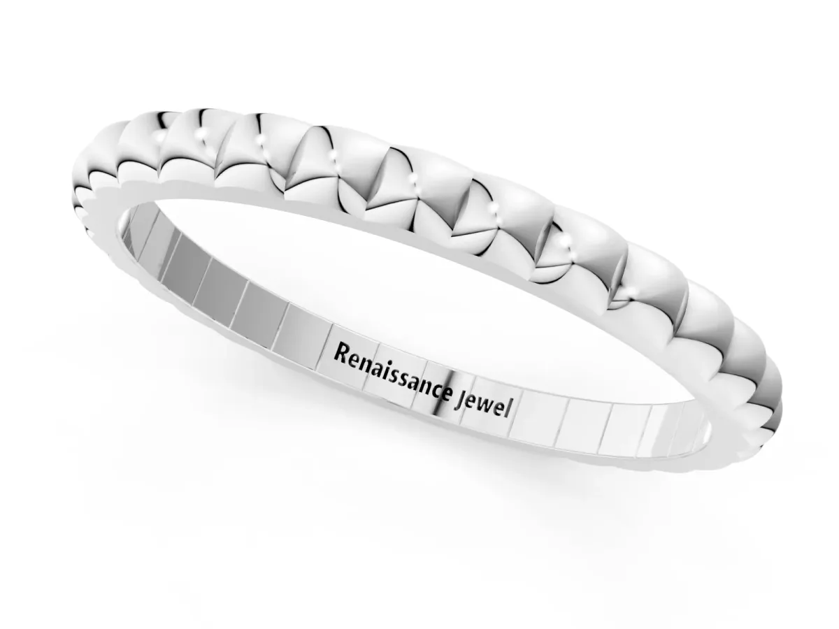 Bezel Set Round Stone Eternity Band Silver