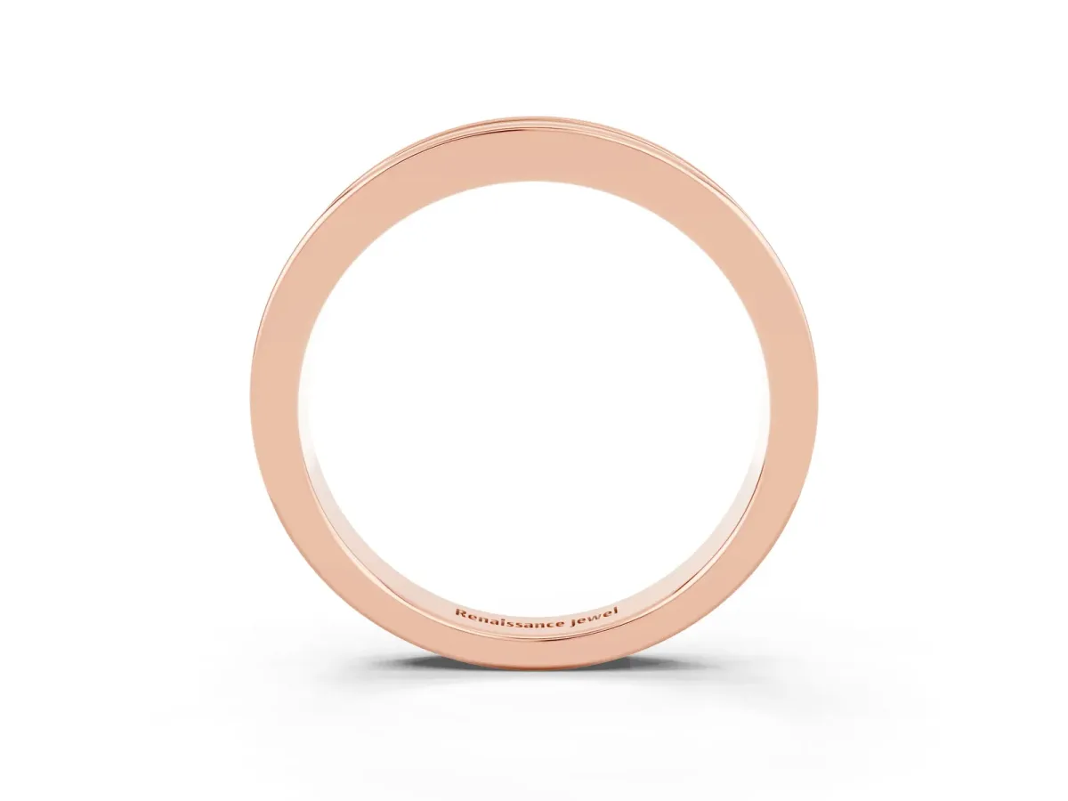 Channel Set Round Aquamarine Eternity Band Rose gold