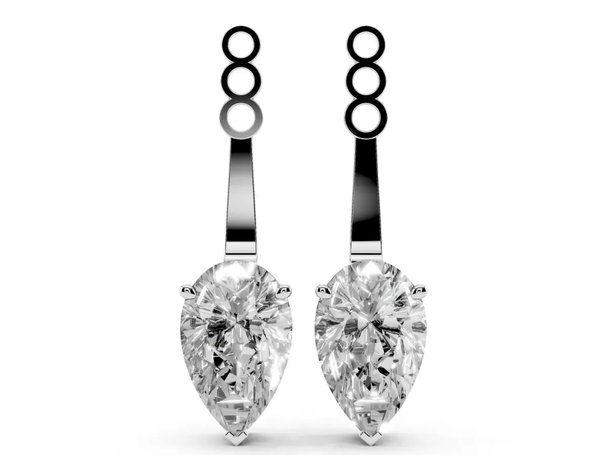 Pear Diamond Drop Earring Jackets Platinum