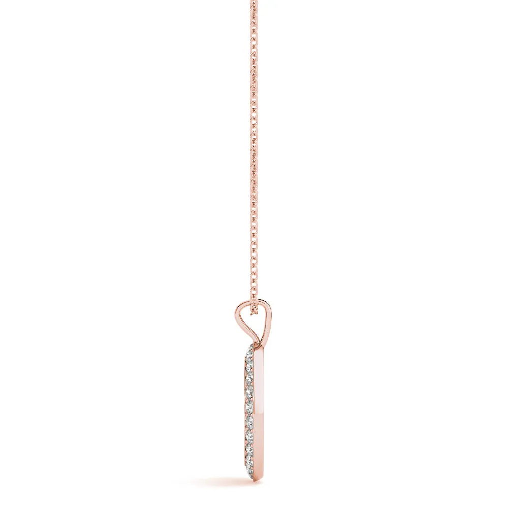 Round Brilliant Pavé-Set Diamond Peace Pendant Rose gold